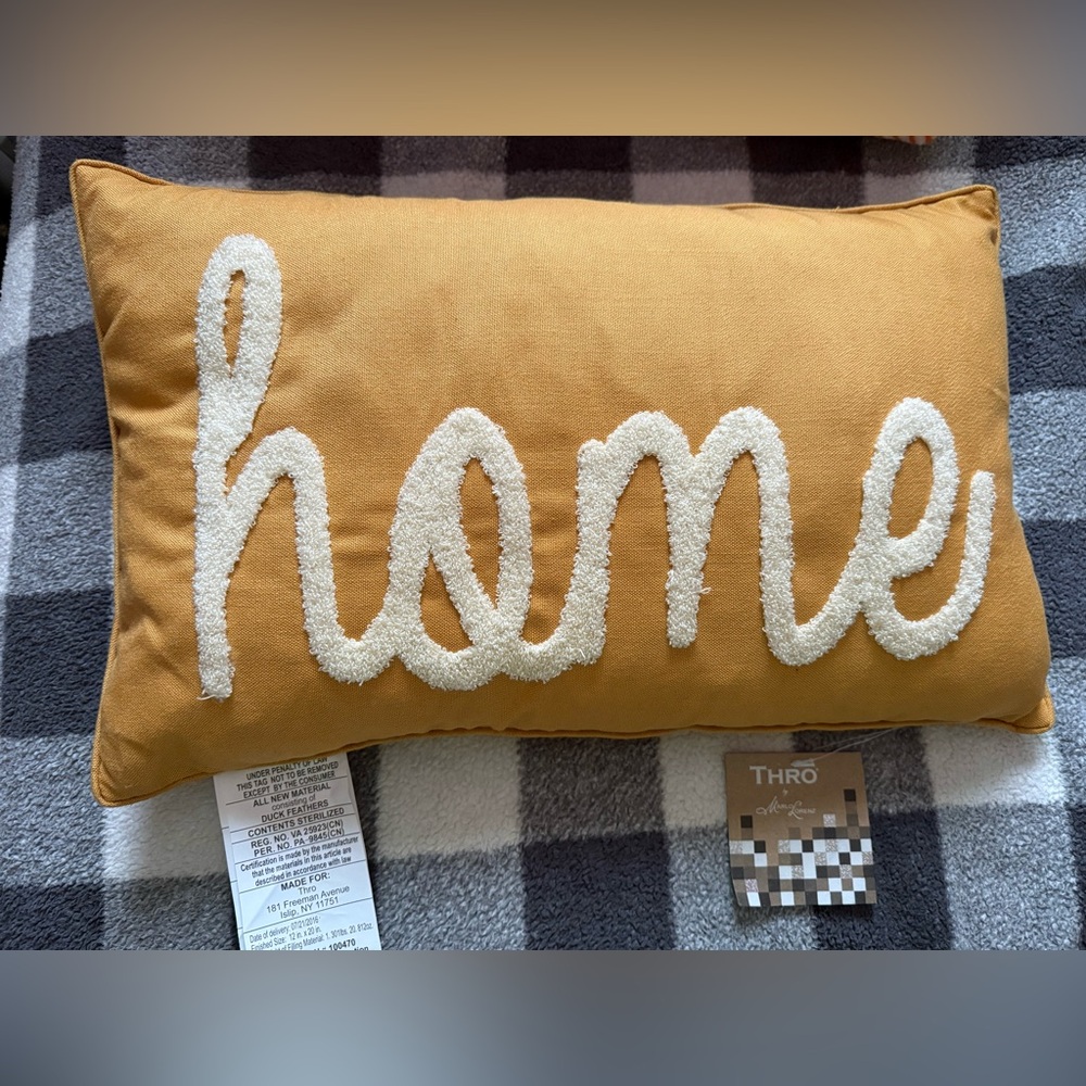 Home Decorative Pillow - Mustard and Cream